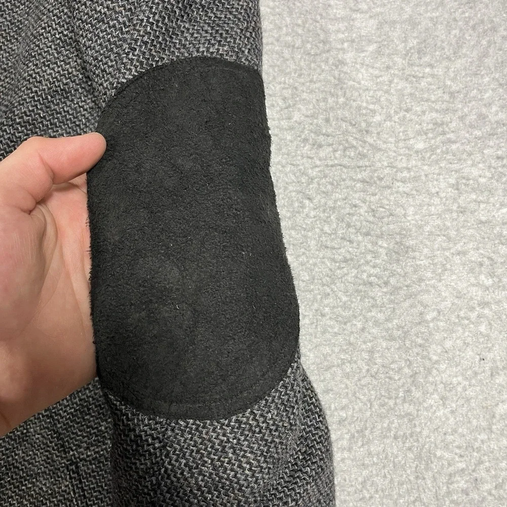 Vintage Pendleton Blazer Mens 42 Long Gray Button Micro Herringbone Wool Suede